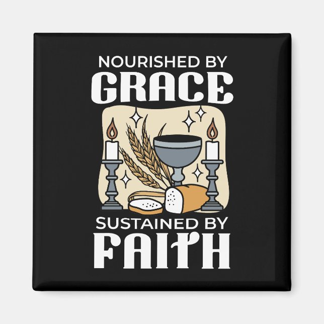 Spitueller Glaube und Gnade – Erhebend Christlich Magnet (Vorne)