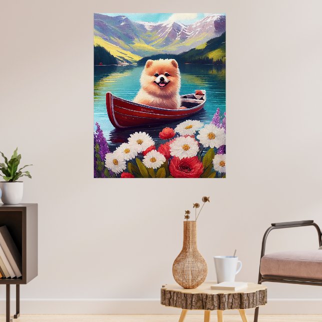 Spitz auf dem Paddle: Ein Landschaftliches Abenteu Poster (Wohnzimmer 3)