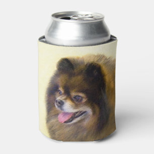 Spitz Black and Tan Malerei Original Hunde Kunst Dosenkühler