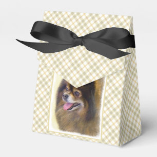 Spitz Black and Tan Malerei Original Hunde Kunst Geschenkschachtel