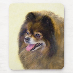 Spitz Black and Tan Malerei Original Hunde Kunst Mousepad