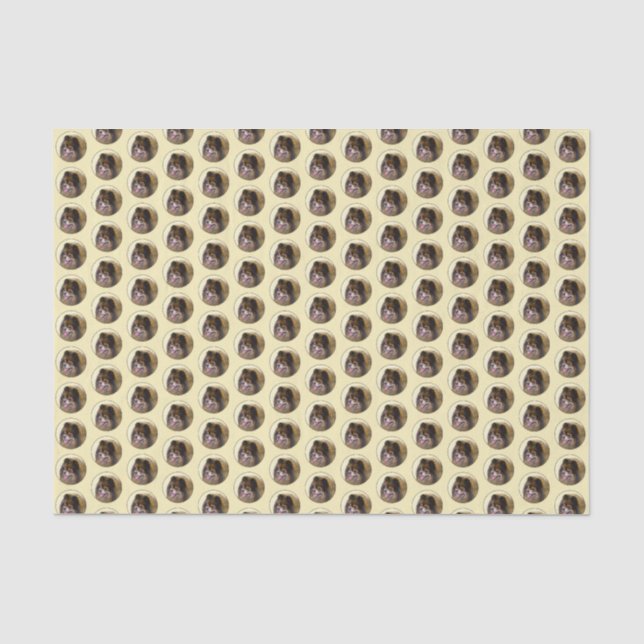 Spitz Black and Tan Malerei Original Hunde Kunst Seidenpapier (Vorderseite)