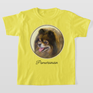 Spitz Black and Tan Malerei Original Hunde Kunst T-Shirt