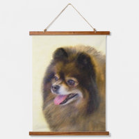 Spitz Black and Tan Malerei Original Hunde Kunst
