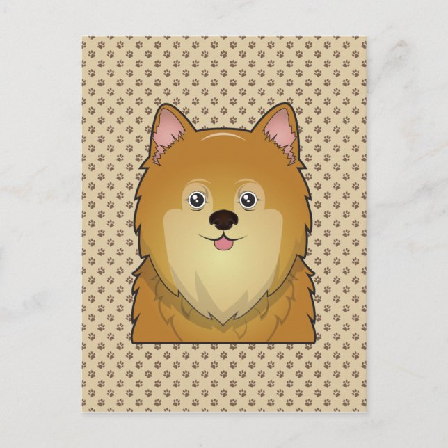 Spitz Cartoon Postkarte (Vorderseite)