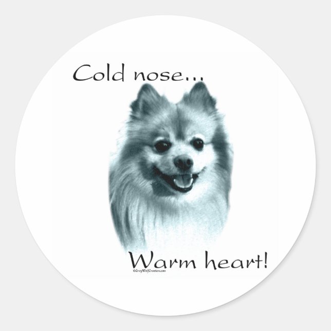Spitz Cold Nose Warmes Herz - Aufkleber (Vorderseite)
