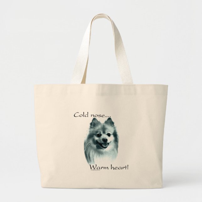 Spitz Cold Nose Warmes Herz Jumbo Stoffbeutel (Vorne)
