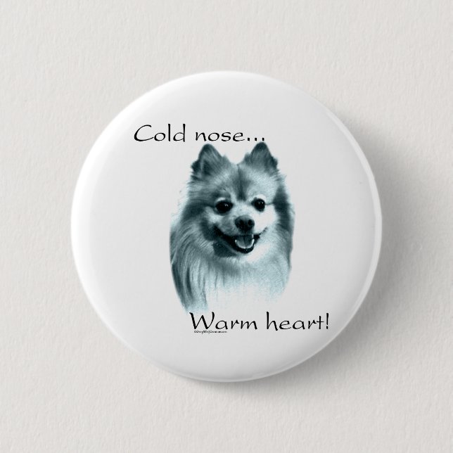 Spitz Cold Nose Warmes Herz - Schaltfläche Button (Vorderseite)