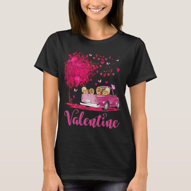 Spitz Couple Truck Happy Valentine's Day T-Shirt (Vorderseite)
