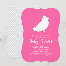 Spitz Dog Baby Dusche Pink Girl Einladung