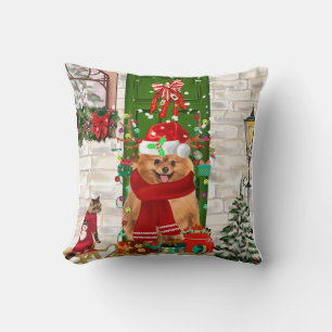 Spitz Dog Christmas Kissen