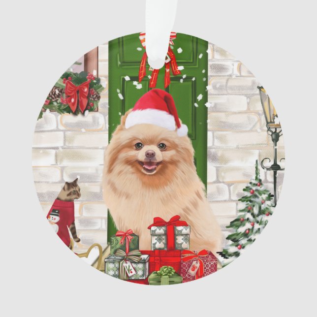 Spitz Dog Christmas Ornament (Vorderseite)