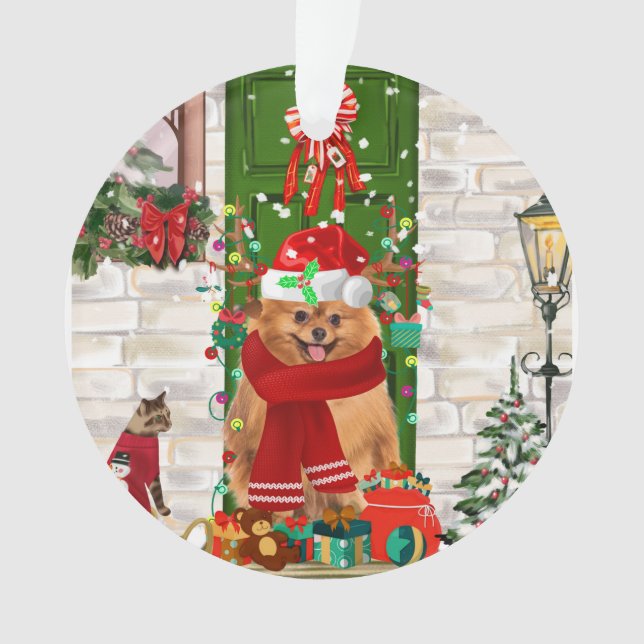 Spitz Dog Christmas Ornament (Vorderseite)