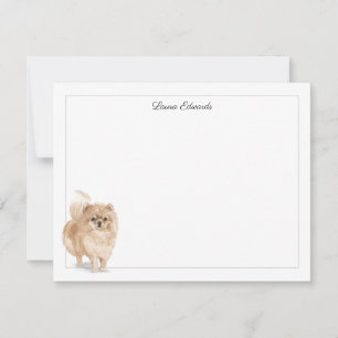 Spitz Dog Gray Border Personalisiert Stationery Mitteilungskarte