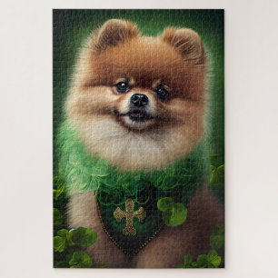Spitz Dog in St. Patrick's Day Dress