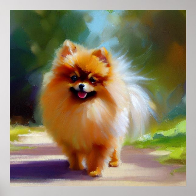 Spitz Dog Portrait Poster (Vorne)