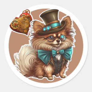 Spitz Dog Runder Aufkleber