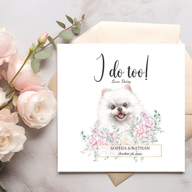 Spitz Dog Wedding Cocktail Napkins Serviette (Von Creator hochgeladen)