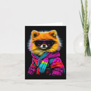 Spitz Dog Wintersport Snowboard Karte
