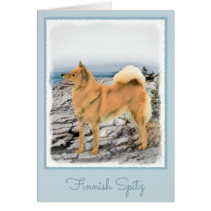 Spitz finlandais à Seashore Peinture - Chien Art
