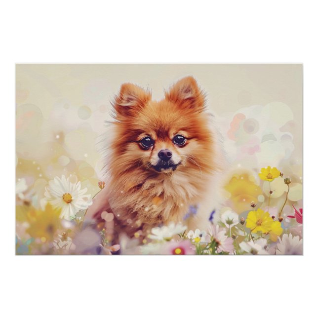 Spitz Frühlings-Wildblumen Dekoupage Poster (Vorderseite)