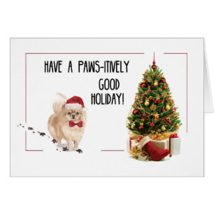 Spitz Funny Christmas Dog w/ Baum