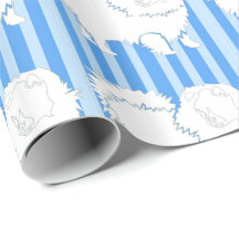 Spitz Geschenkpapier Blaue Streifen