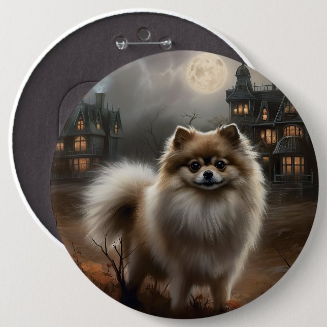 Spitz Halloween Beängstigend Button (Vorne & Hinten)