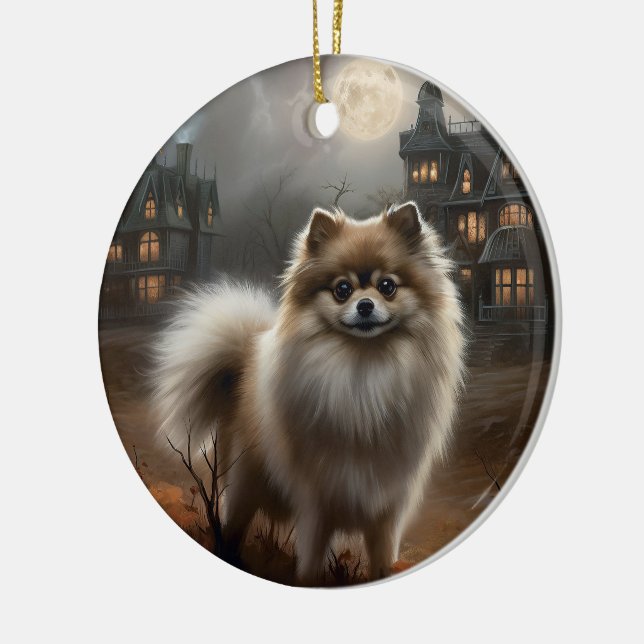Spitz Halloween Beängstigend Keramik Ornament (Links)