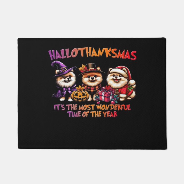 Spitz Halloween Erntedank Weihnachtsklasse Fußmatte (Vorderseite)