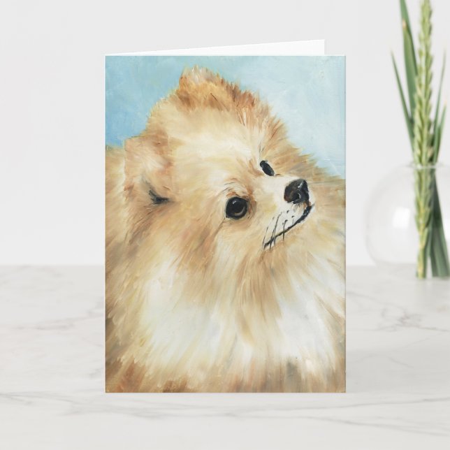 "Spitz Head Study" Grußkarte für Hunde Karte (Vorderseite)