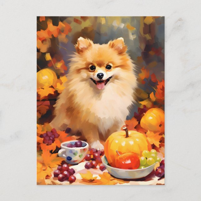 Spitz Herbst Erntedank Postkarte (Vorderseite)
