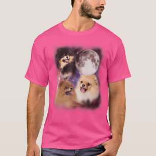Spitz Howling Moon Dog Lover Parody Three Wol T-Shirt