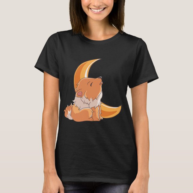 Spitz Howling Moon T-Shirt (Vorderseite)