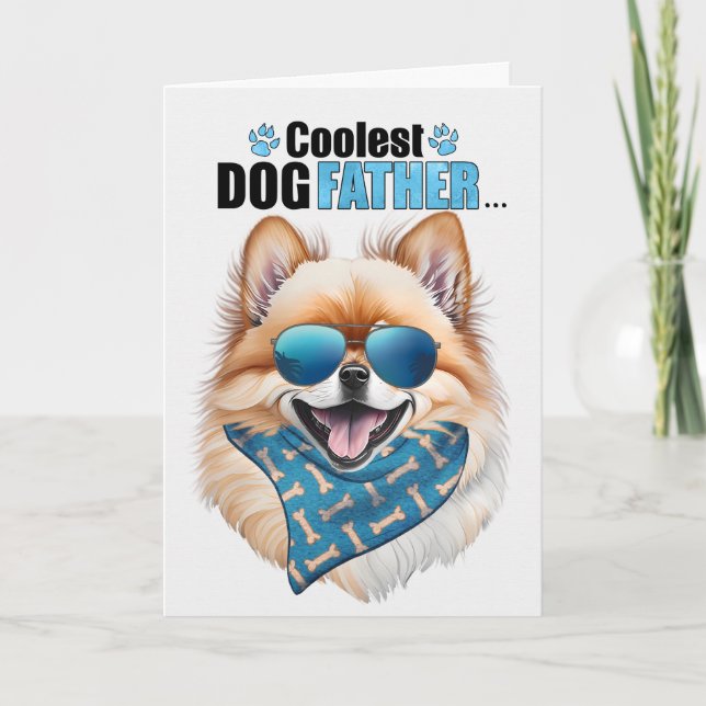 Spitz Hund Coolster Vater Vatertag Feiertagskarte (Vorderseite)