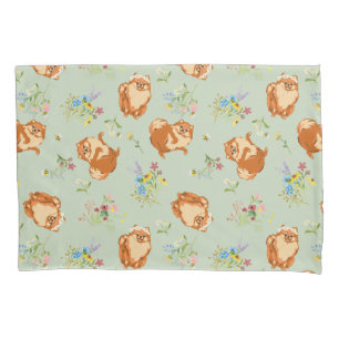Spitz Hund Floral Kissenbezug