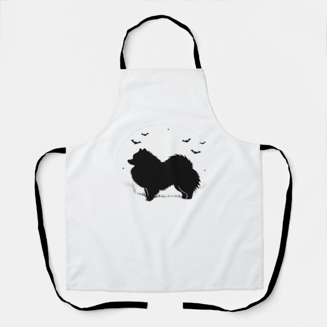 Spitz Hund - Halloween Moon Silhouette Classic Schürze (Vorderseite)