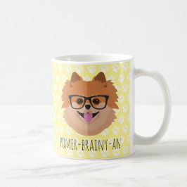 Spitz-Hund in den Nerd-Gläsern | POMER-BRAINY-AN Kaffeetasse