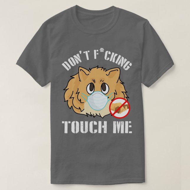 Spitz Hund mit Gesichtsmaske, nicht anziehen T-Shirt (Design vorne)