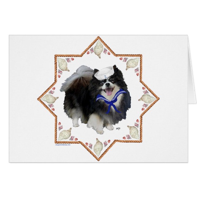 Spitz Hund mit Seashells (Vorderseite (Horizontal))