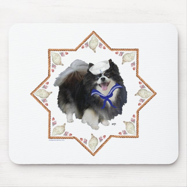Spitz Hund mit Seashells Mousepad (Vorne)