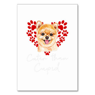 Spitz Hund Niedlicher als Cupid Valentinstag Tischnummer