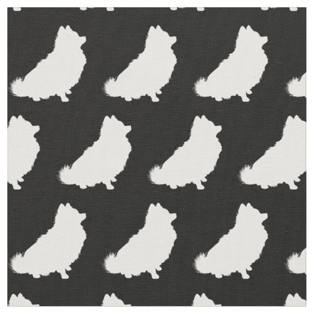 Spitz Hund Silhouette Haustier Stoff (Nahaufnahme)