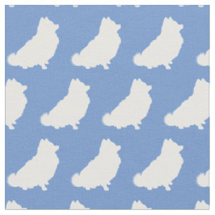 Spitz Hund Silhouette Pet Light Blue Stoff