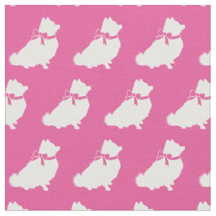Spitz Hund Silhouette Pet Pink Stoff