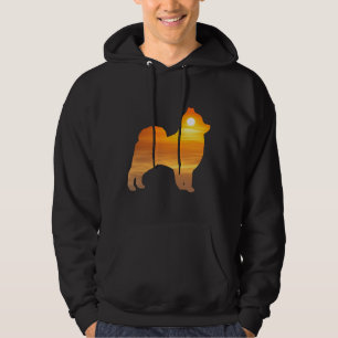 Spitz Hund Silhouette Sunrise Hoodie