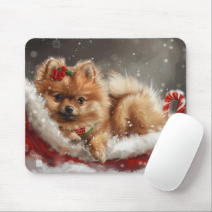 Spitz Hund Weihnachten Mousepad