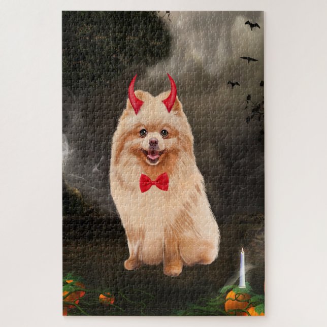 Spitz Hund zu Halloween (Vertikal)