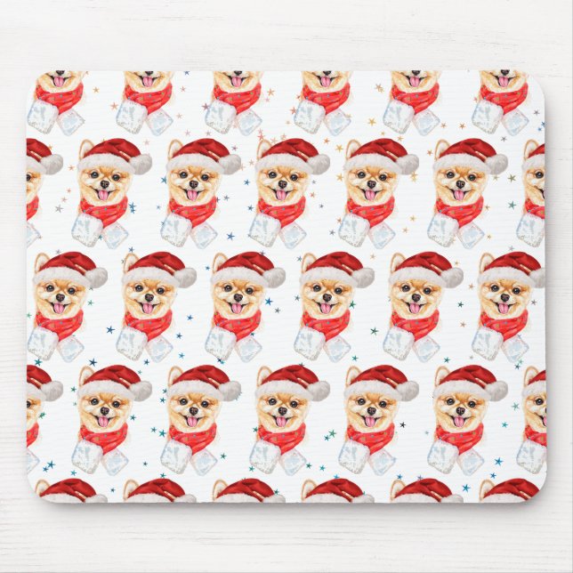 Spitz Hund züchten Weihnachtsstars Mousepad (Vorne)