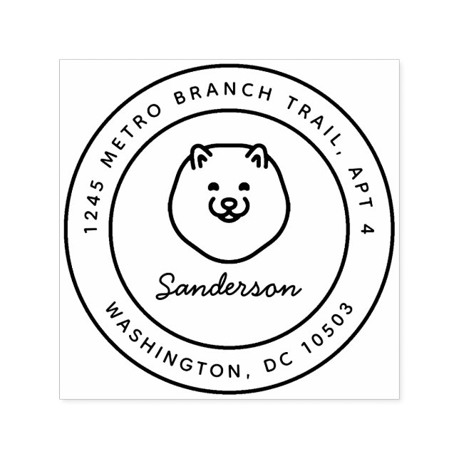 Spitz Hunde Rücksendeadresse Briefmarke Selbstfarb Permastempel (Design)